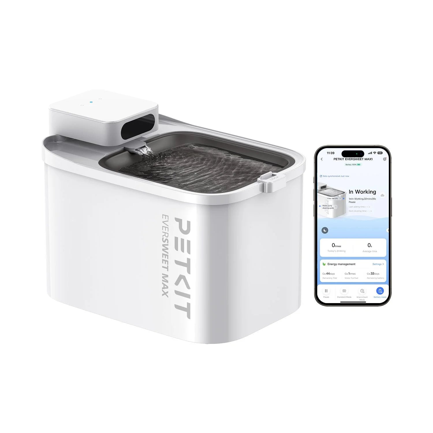 PETKIT EVERSWEET MAX Cordless Cat Water Fountain  105 Fl Oz/3L Automatic Pet Water Dispenser for Cats  Dogs - Includes Replacement Filters - Bellso